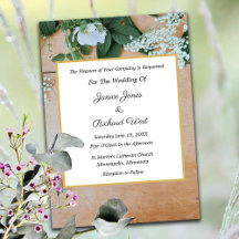 Botanique Rustique Gold Frame Faire-part de mariag