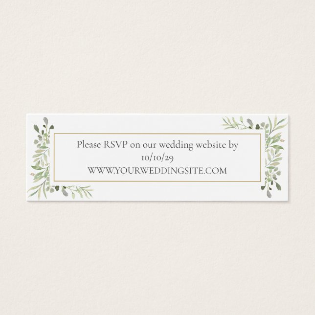 Botanique Verdure Aquarelle Site Mariage RSVP (Devant)