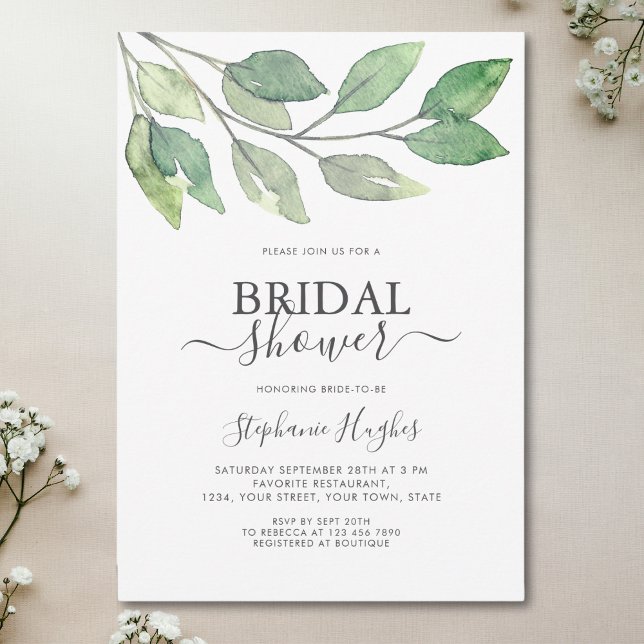 Botanique verdure Invitation à la douche nuptiale (Créateur téléchargé)