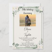 Botanique Verdure Mariage Anniversaire Invitations