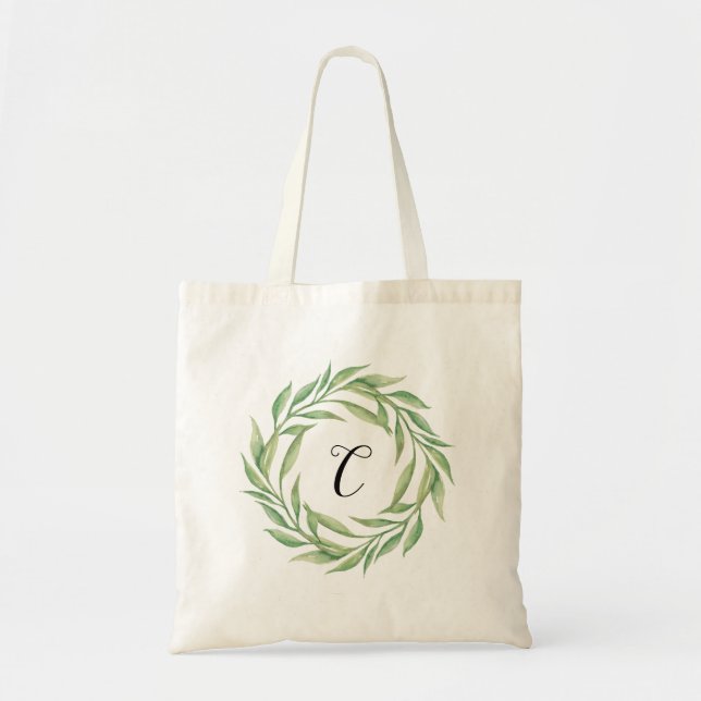 Botanique Verdure Monogramme Sac fourre-tout perso (Devant)