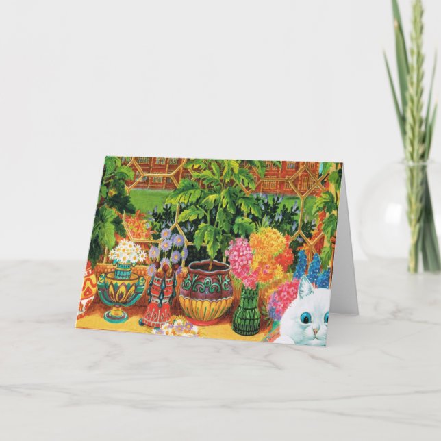 Botanist Cat By Louis Wain Card (Front)