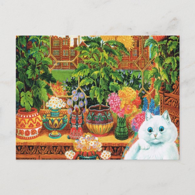 Botanist Cat By Louis Wain Postcard (Front)