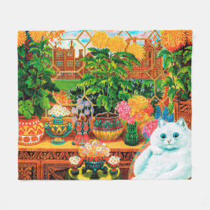 Botanist Cat, Louis Wain Fleece Blanket