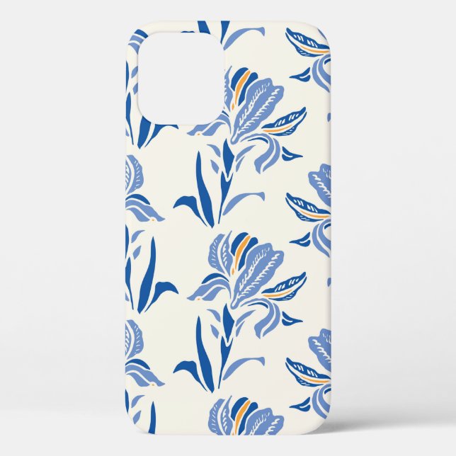 Botany Geometric Baroque Iris Flower Pattern. Seam Case-Mate iPhone Case (Back)