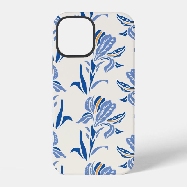Botany Geometric Baroque Iris Flower Pattern. Seam iPhone Case (Back)