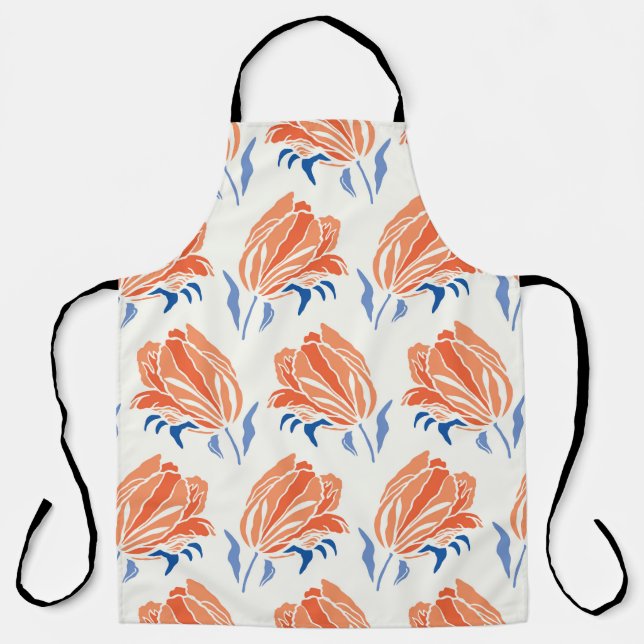 Botany Geometric Baroque Tulip Pattern. Seamless F Apron (Front)