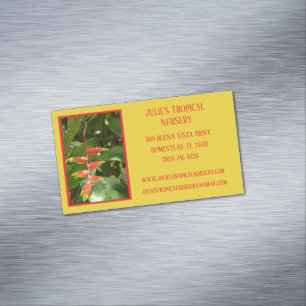 Botany Green Plant Nursery Tropical Plants  Magnetic Business Card