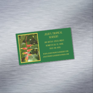 Botany Green Plant Nursery Tropical Plants  Magnetic Business Card