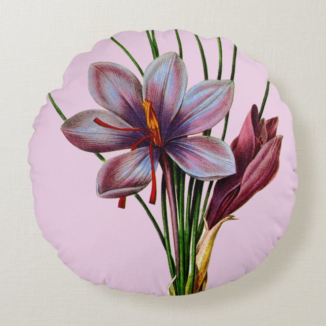Botany: Saffron Round Pillow (Front)