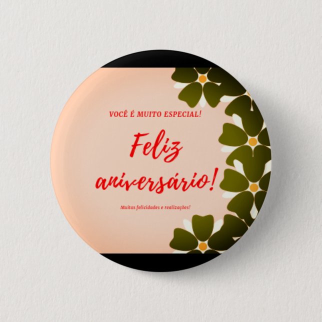 Botão Redondo feliz aniversario 2 Inch Round Button (Front)