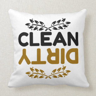 BOTH CLEAN DIRTY THROW PILLOW