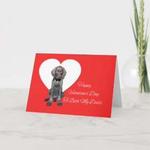 Both Dads Glossy Grizzly Valentine Puppy Love Holiday Card
