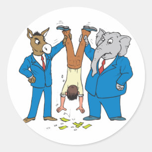 Both Parties Suck Classic Round Sticker