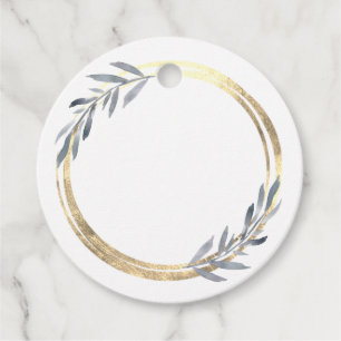 both sides faux foil circle favour tags