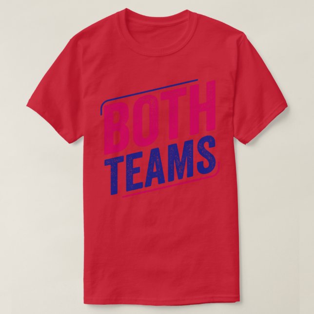 Both Teams Bi Pride Bisexual Bisexuality Flag T-Shirt (Design Front)