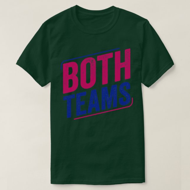 Both Teams Bi Pride Bisexual Bisexuality Flag T-Shirt (Design Front)