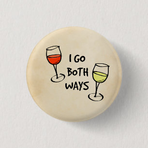 Both Ways Wine Glasses 1 Inch Round Button