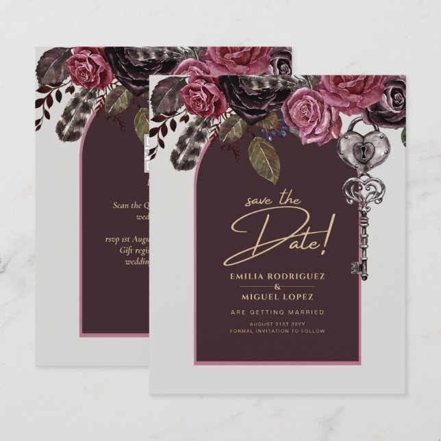 BOTHIC ROSE Burgundy Fall Wedding (Front/Back)