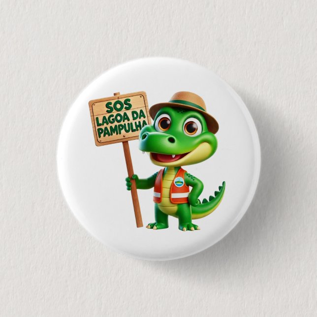 boton campaign SOS Pampulha Lake 1 Inch Round Button (Front)