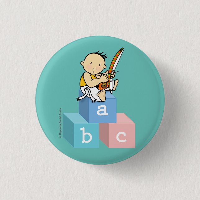 Boton Capoeirinha! ABC da Capoeira!! 1 Inch Round Button (Front)