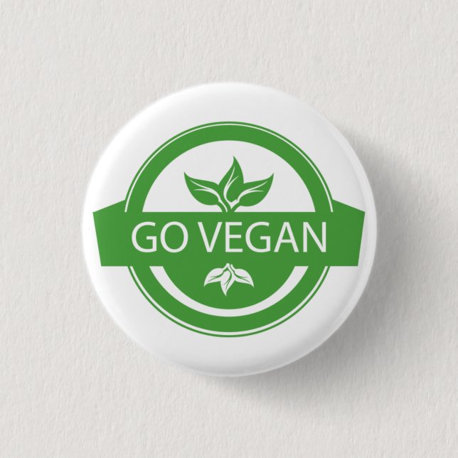 Boton Go Vegan 1 Inch Round Button (Front)