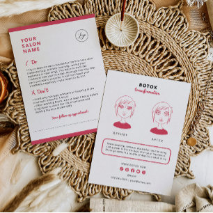 Botox Aftercare Instructions for Beauty Salon  Business Card
