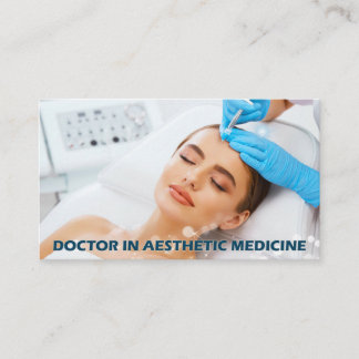 Botox injections on forehead by aesthetic doctor business card