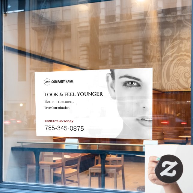 Botox Treatment Service Custom  Window Cling (Cafe Window)