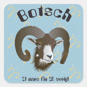 Botsch 21 mars fin 20 avrigl Tatgader Square Sticker