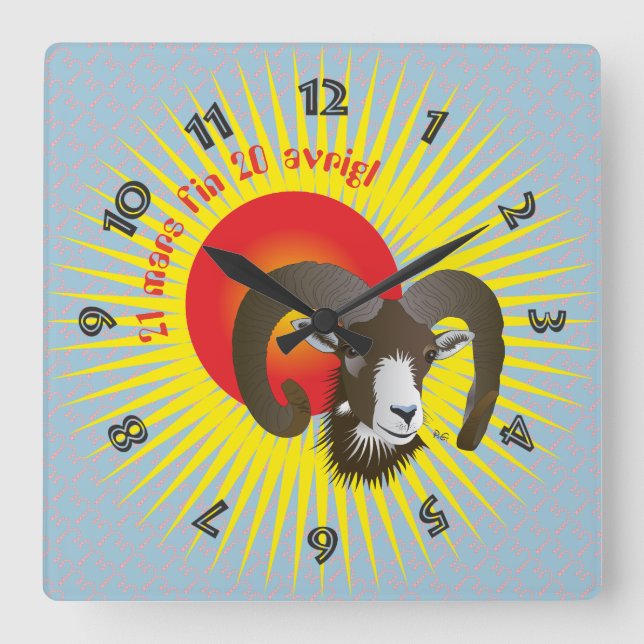 Botsch 21 mars fin 20 avrigl Ura Square Wall Clock (Front)