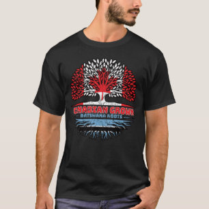 Botswana Batswana Canadian Canada Tree Roots Flag T-Shirt