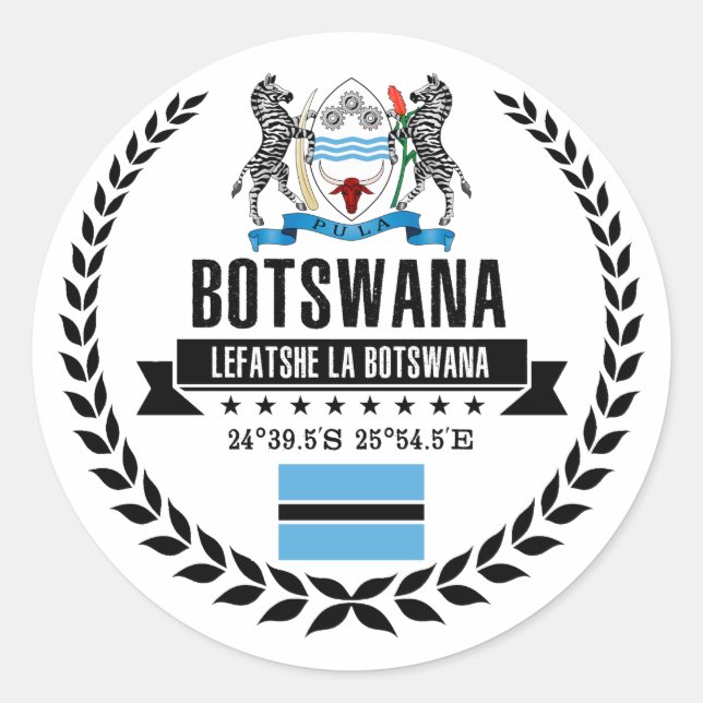 Botswana Classic Round Sticker (Front)