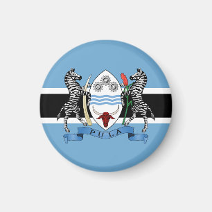 Botswana Coat of Arms/ Flag Magnet