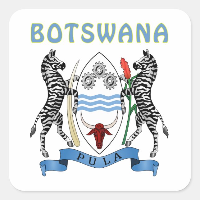 Botswana Coat Of Arms Square Sticker (Front)