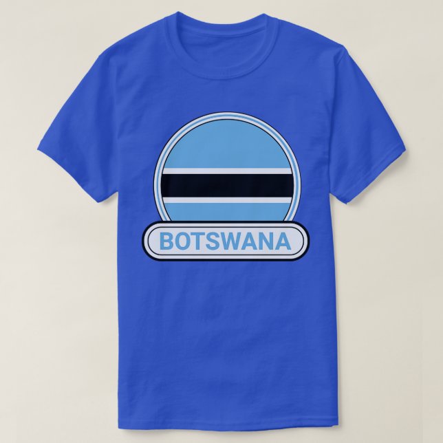 Botswana Country Badge Botswana Flag T-Shirt (Design Front)