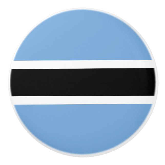 Botswana flag ceramic knob (Front)