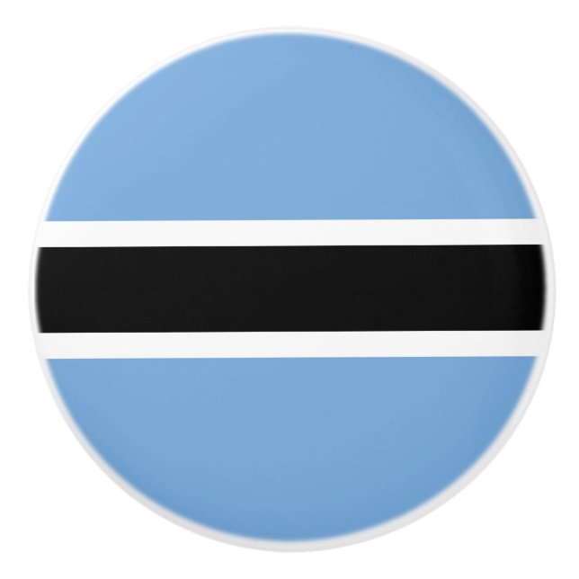 Botswana flag ceramic knob (Front)