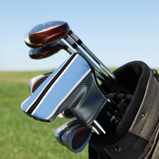 Botswana flag golf head cover (In Situ)