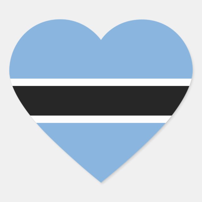 Botswana Flag Heart Sticker (Front)