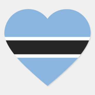 Botswana Flag Heart Sticker