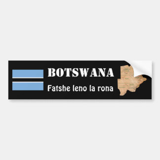 Botswana Flag + Map Bumper Sticker