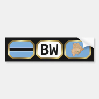 Botswana Flag Map Code Bumper Sticker