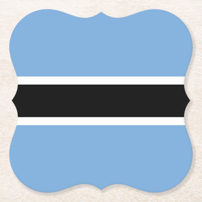 Botswana Flag Paper Coaster (Front)