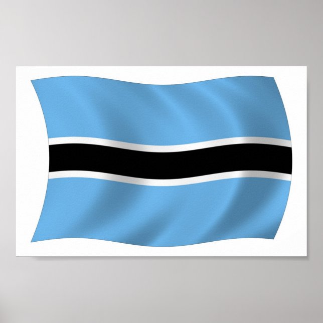 Botswana Flag Poster Print (Front)