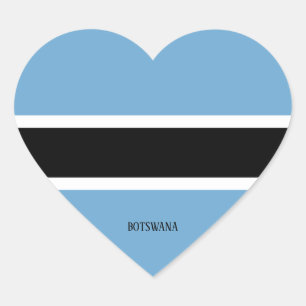 Botswana Flag Splendid Patriotic Heart Sticker
