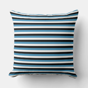 botswana flag stripes country pattern symbol white throw pillow