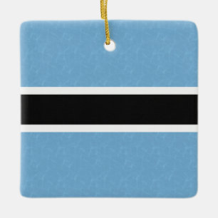 Botswana Flag With Shimmering Water Ceramic Ornament