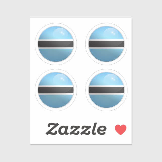 Botswana Glossy Circle Flag  (Sheet)