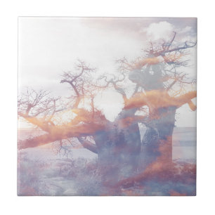 Botswana Kubu Island Baobab Tree Tile